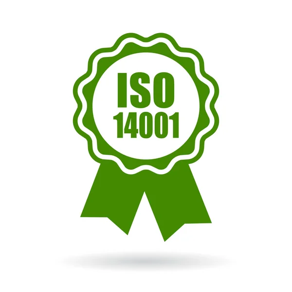 Iso 14001 certified green icon — Stock Vector