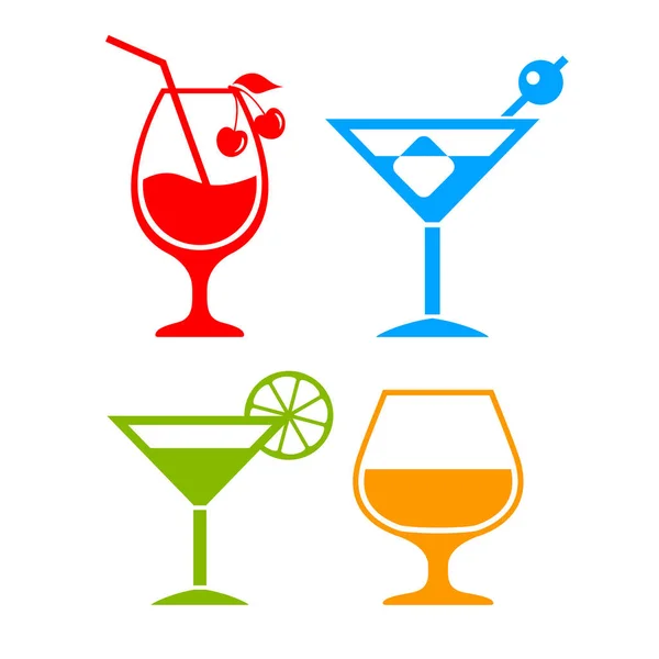 Bunte Party-Cocktail-Ikone — Stockvektor