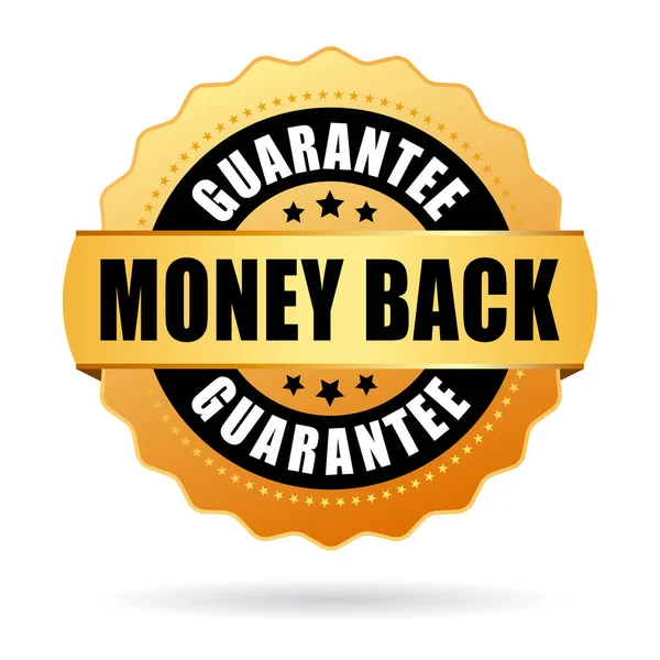 Money back guarantee gold web icon — Stock Vector