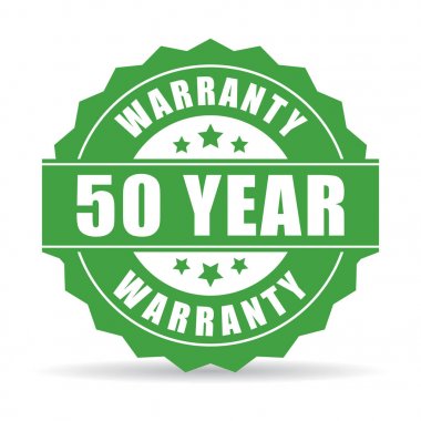50 year warranty green icon clipart