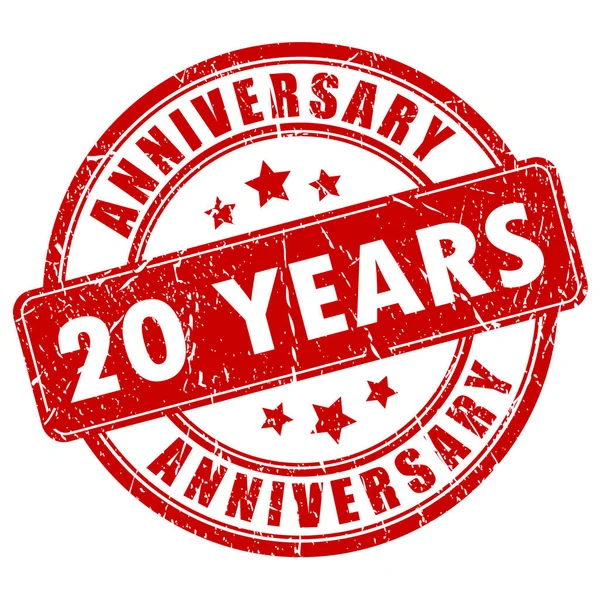 20 let výročí razítko — Stockový vektor