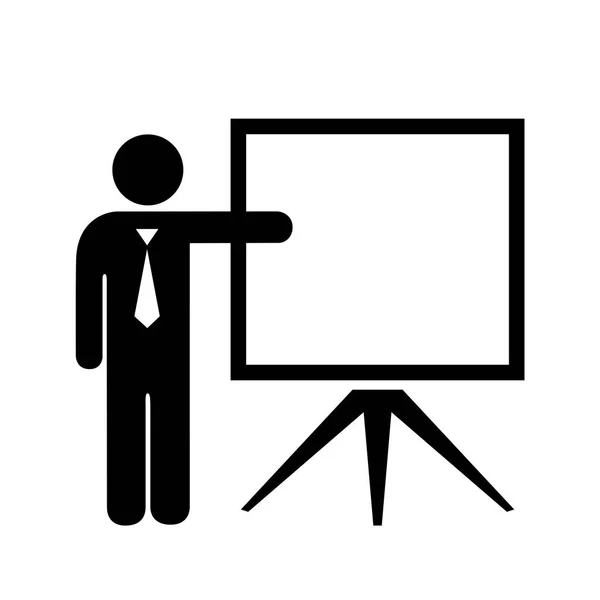 Tanár és üres képernyő ikon — Stock Vector