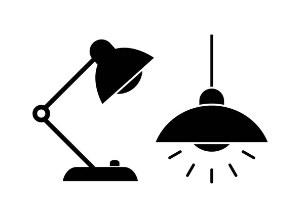 Lamp licht silhouet pictogram — Stockvector