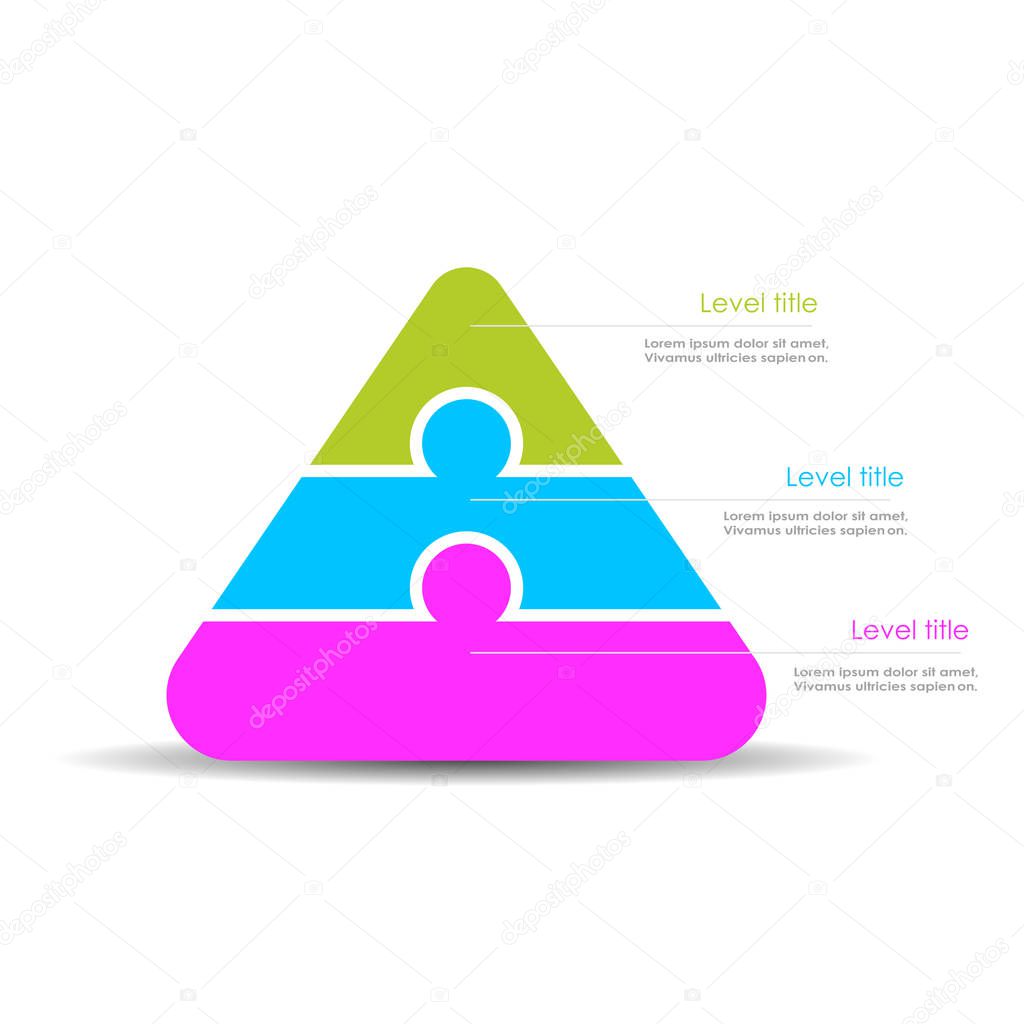 3 part layered pyramid diagram template