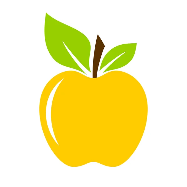 Illustration icône pomme mûre jaune — Image vectorielle