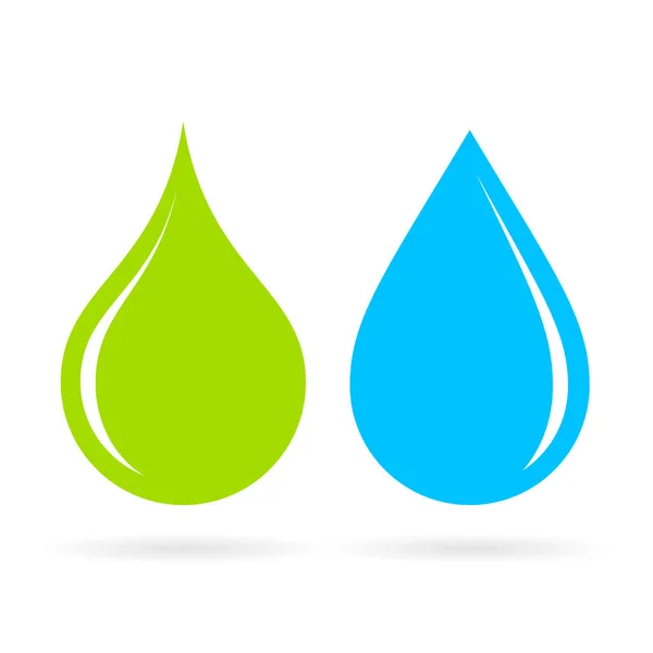 Grüne und blaue Wassertropfen — Stockvektor