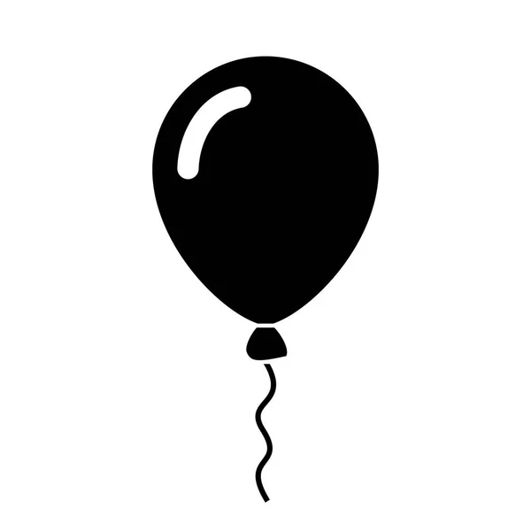 Ballon zwarte silhouet pictogram — Stockvector