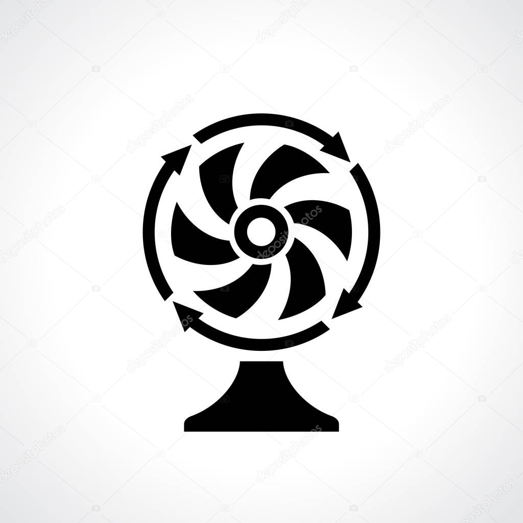 Desk fan ventilator pictogram vector illustration isolated on white background