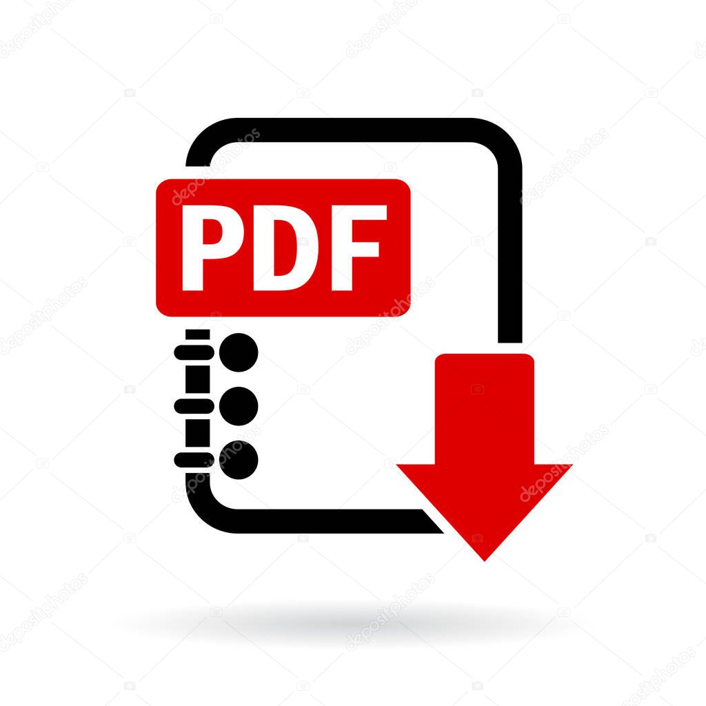 Pdf file download icon vector illustration isolated on white background
