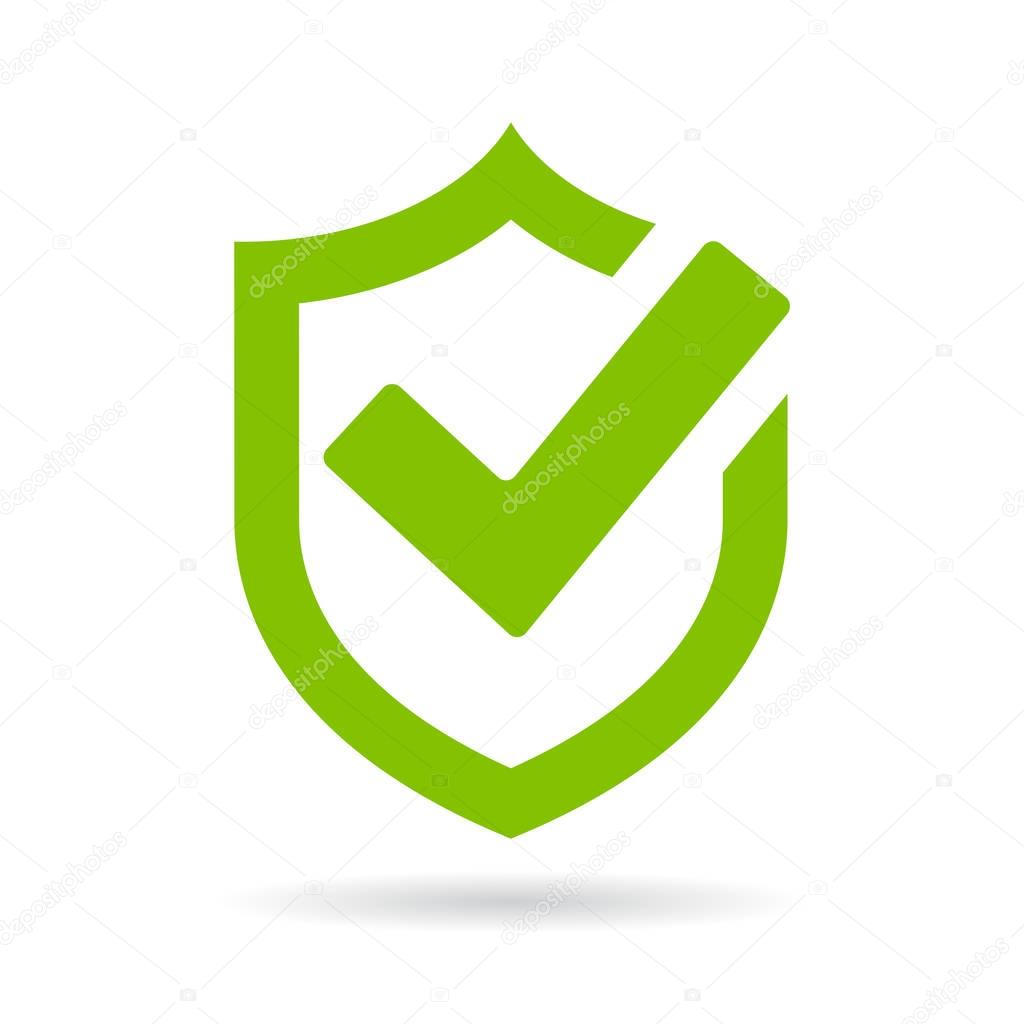Tick shield security icon