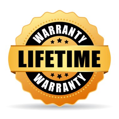Lifetime warranty gold icon clipart