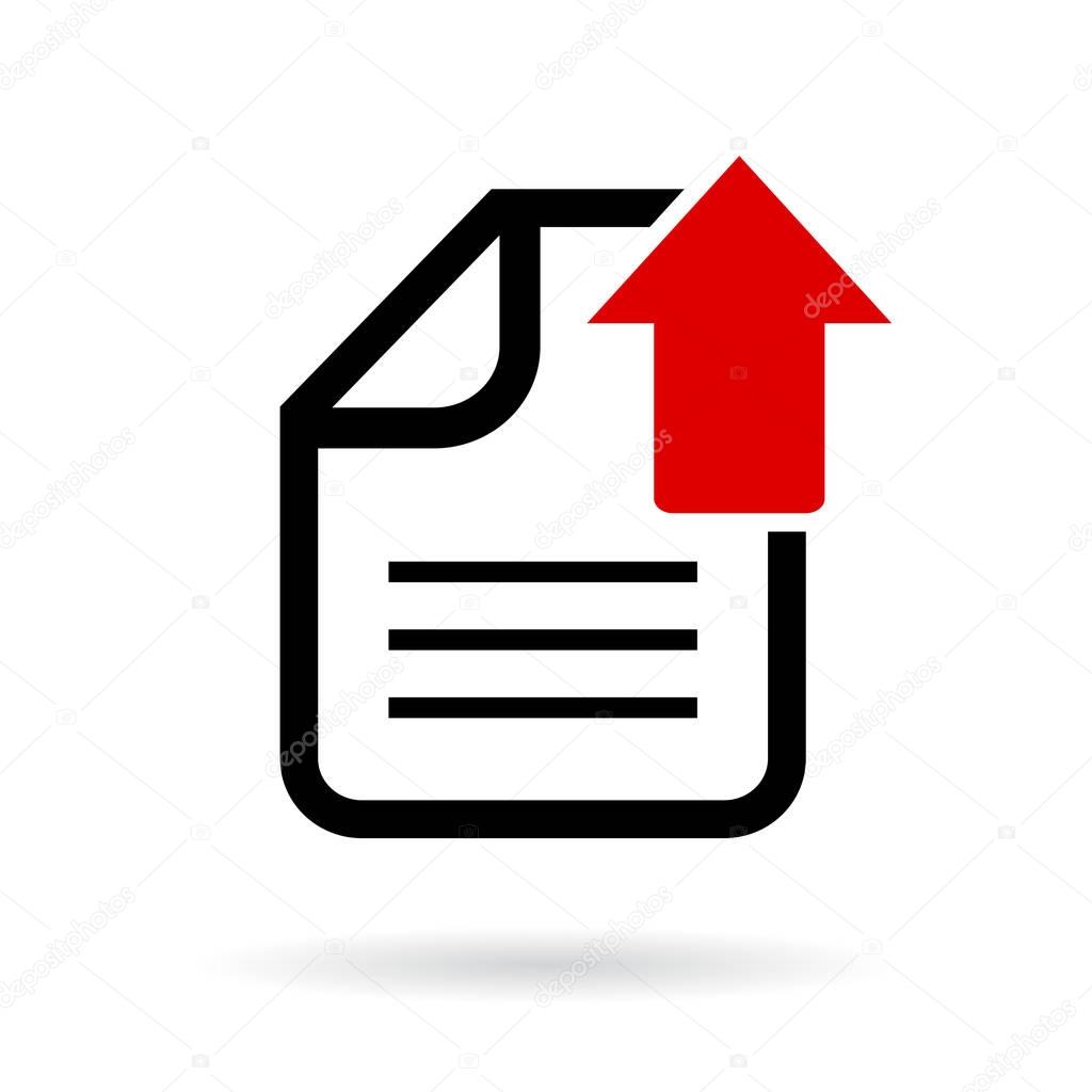 Upload your document web pictogram vector illustration isolated on white background