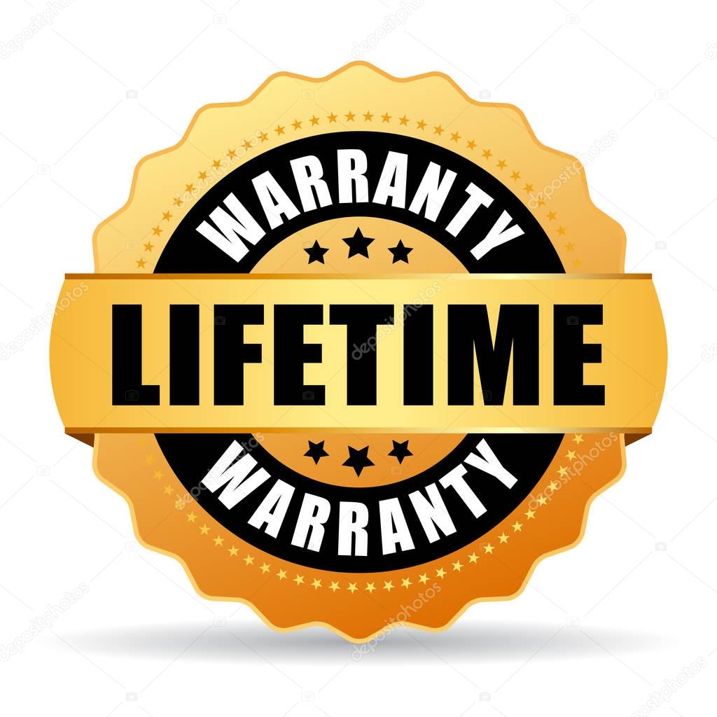 Lifetime warranty gold icon