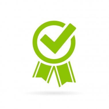 Approved green tick certificate clipart