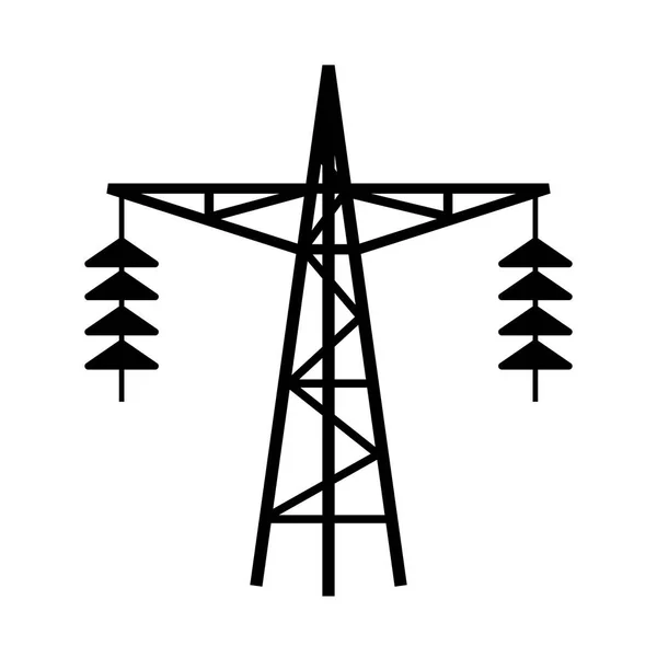 Pictogram van de toren van de lijn van macht — Stockvector