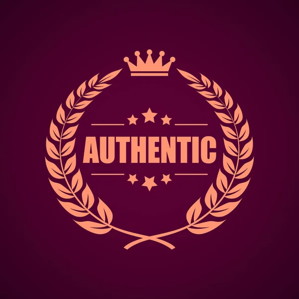 Authentic product laurel arms emblem — Stock Vector