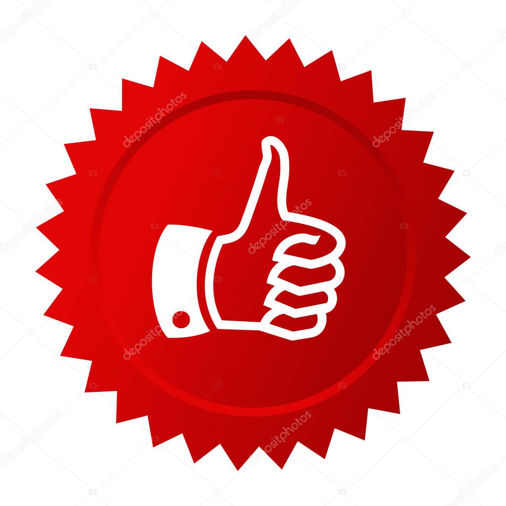 Thumb up red star icon