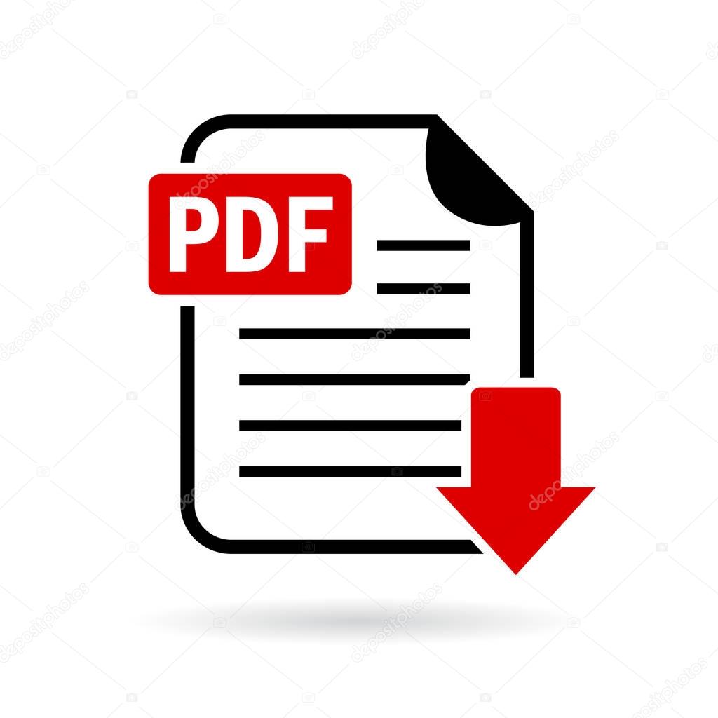 Pdf document download icon vector illustration isolated on white background
