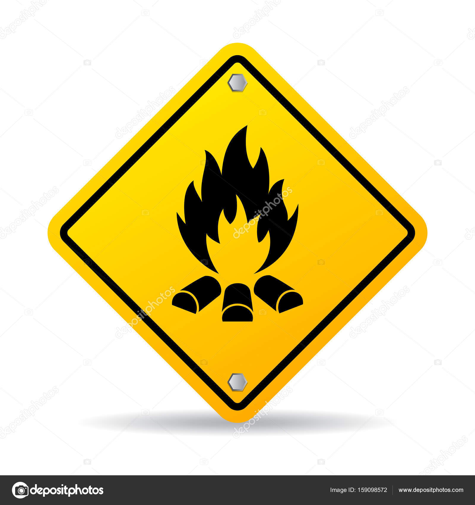 Decalque de chama símbolo de fogo amarelo sinal de chama isolado