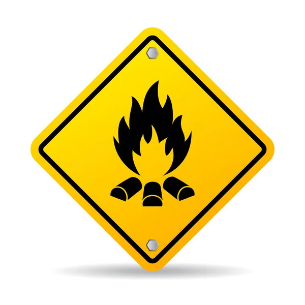 Señal de advertencia de incendio — Archivo Imágenes Vectoriales