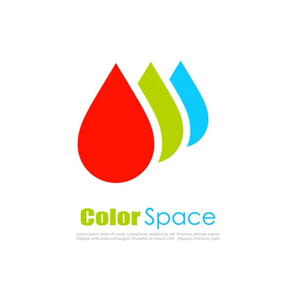 Kolor RGB krople logo — Wektor stockowy