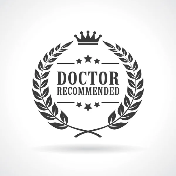 Doctor recommended laurel wreath icon — Stock Vector