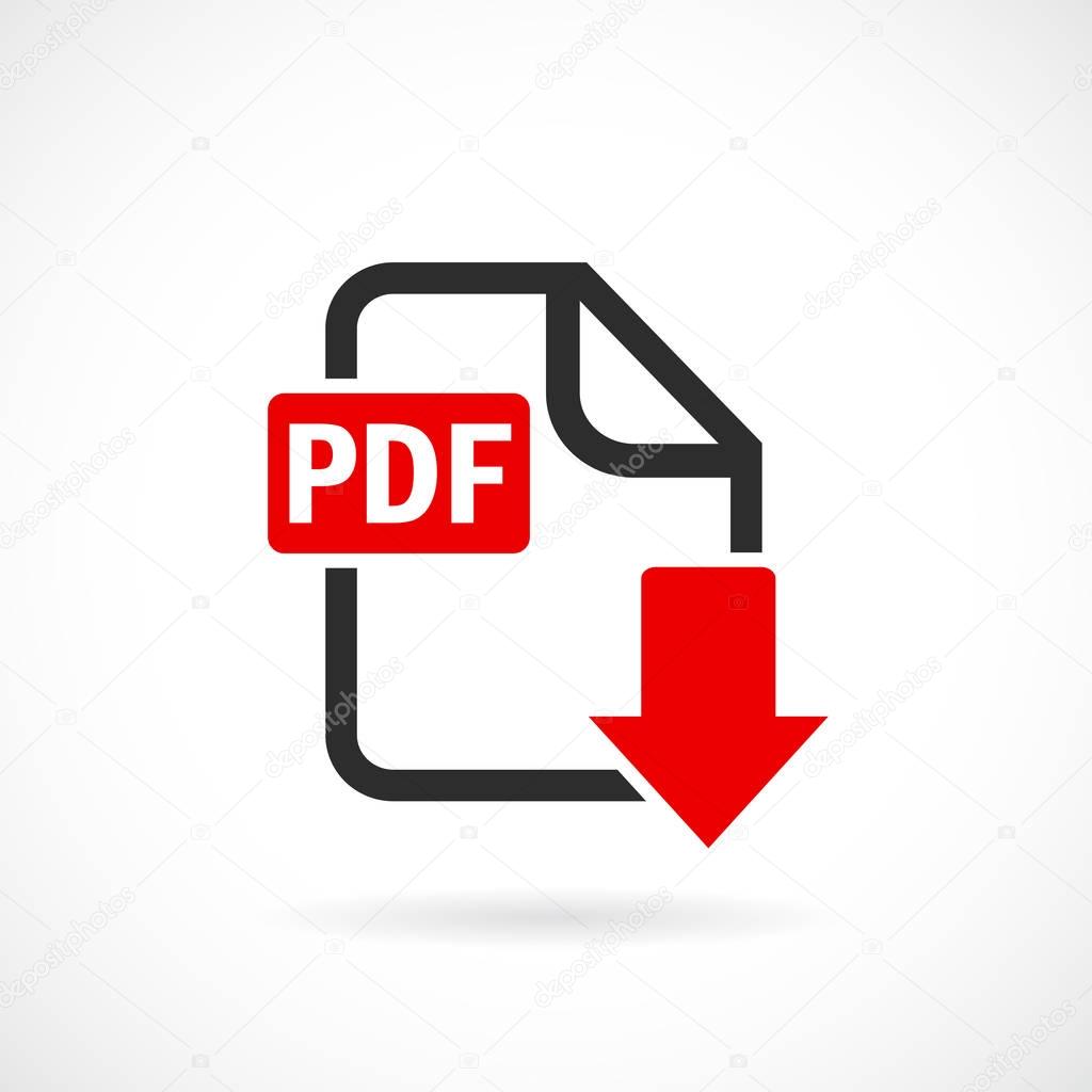 Download pdf file web icon vector illustration isolated on white background