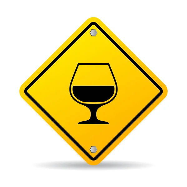 Alkollü içki vektör işareti — Stok Vektör
