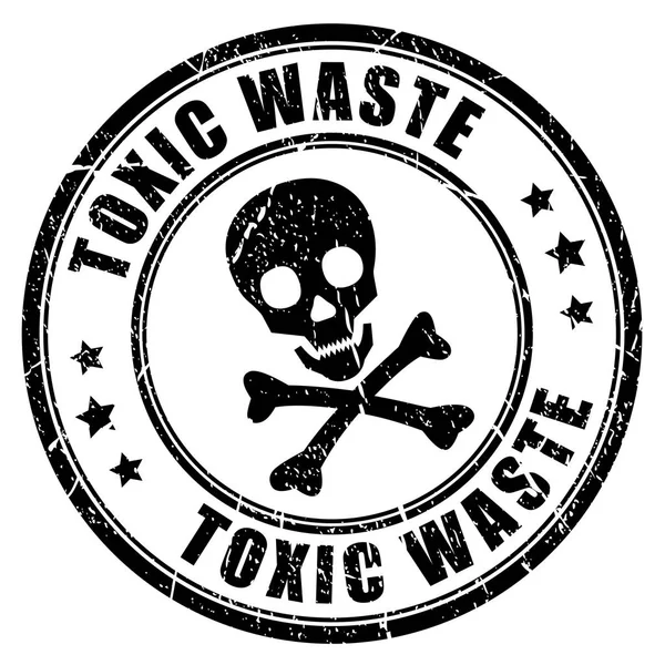 Giftigt avfall gummistämpel grunge — Stock vektor