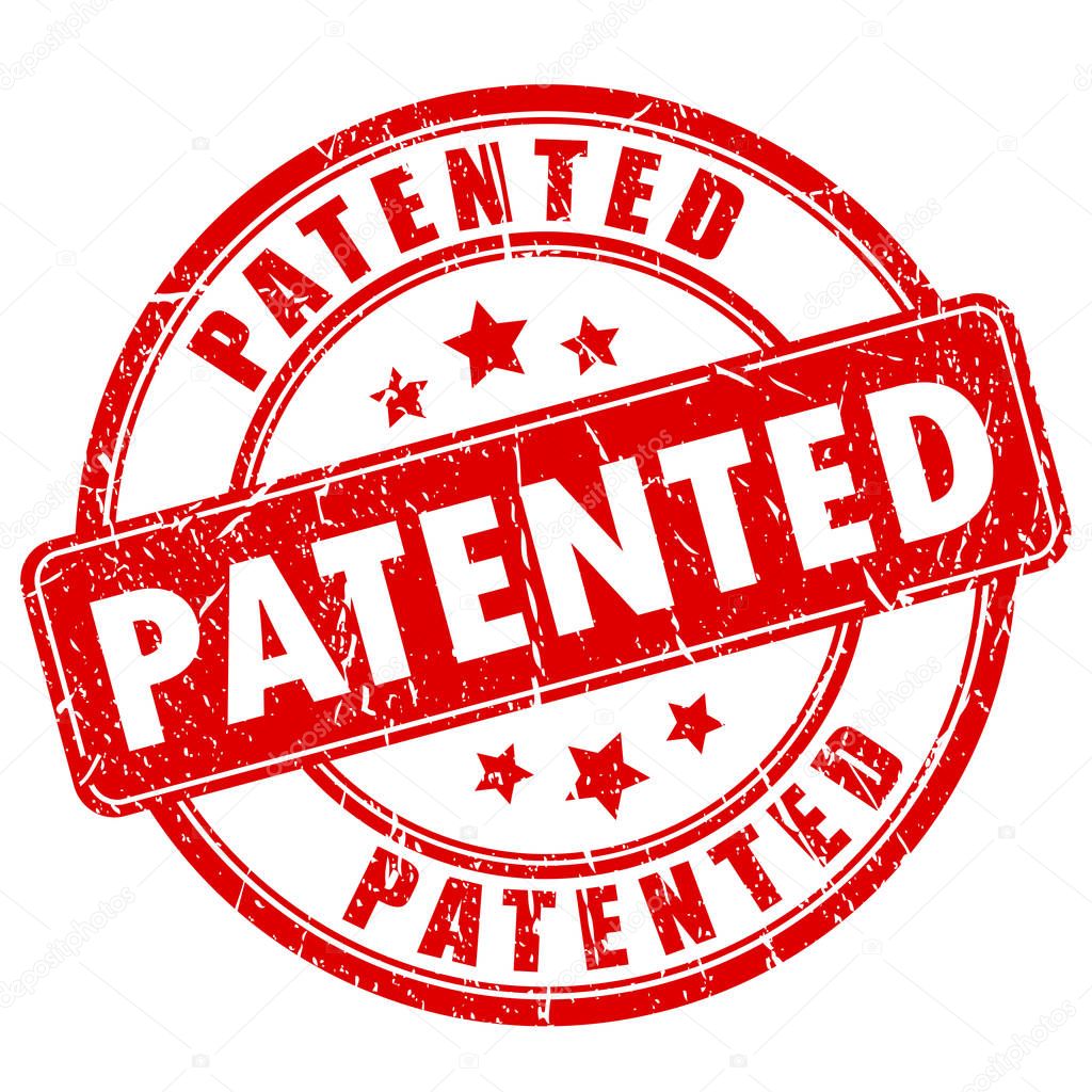 Patented rubber stamp vector illustration isolated on white background