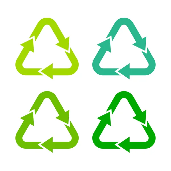 Gröna pilar återvinningssymbolen — Stock vektor