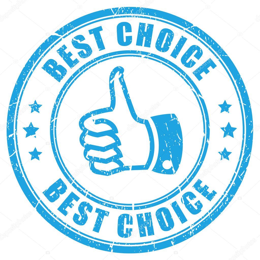 Best choice thumb ink round imprint vector illustration isolated on white background