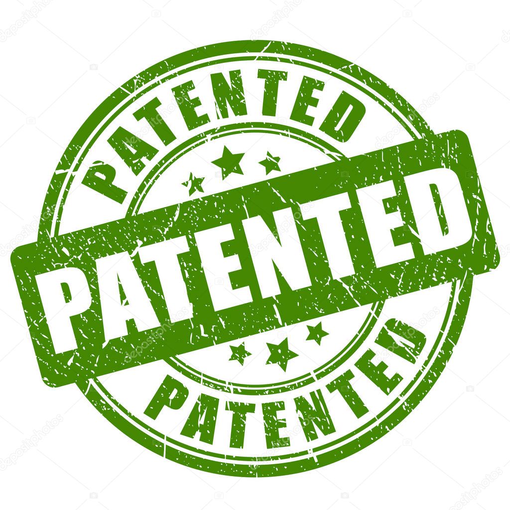 Patented old grunge stamp vector illustration isolated on white background