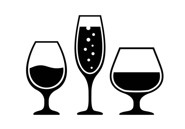 Alcool icona bicchiere da cocktail — Vettoriale Stock