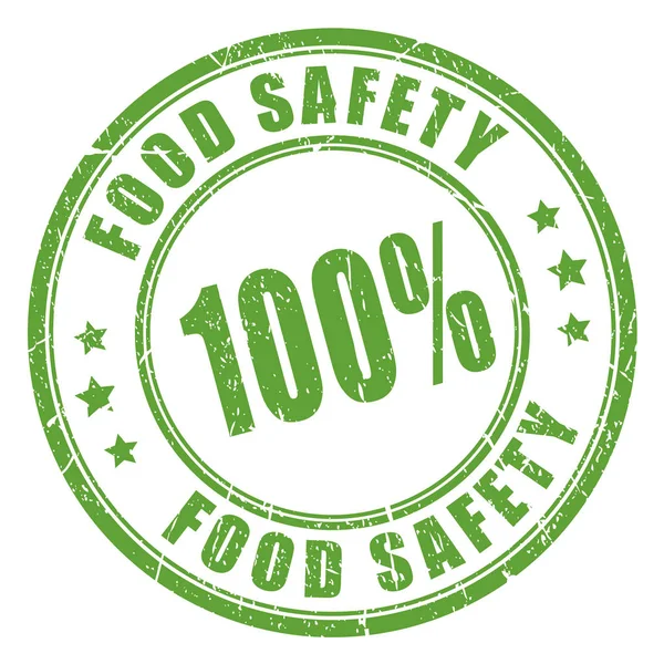 Garantie de sécurité alimentaire tampon rond en caoutchouc — Image vectorielle
