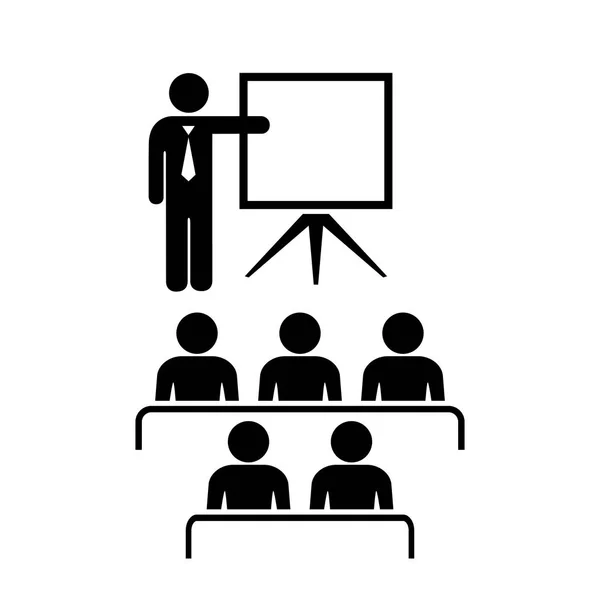 Učitel a publikum ikona — Stockový vektor