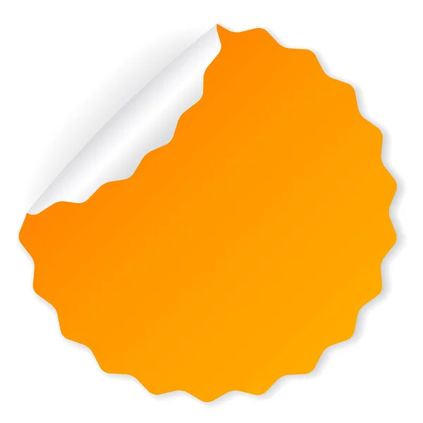 Orange vector curled sticker — Stock Vector