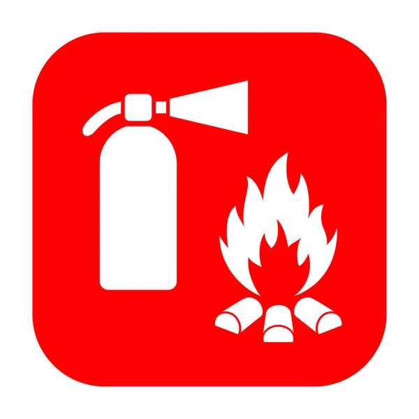 Extinguisher and fire safety sign — Stock Vector