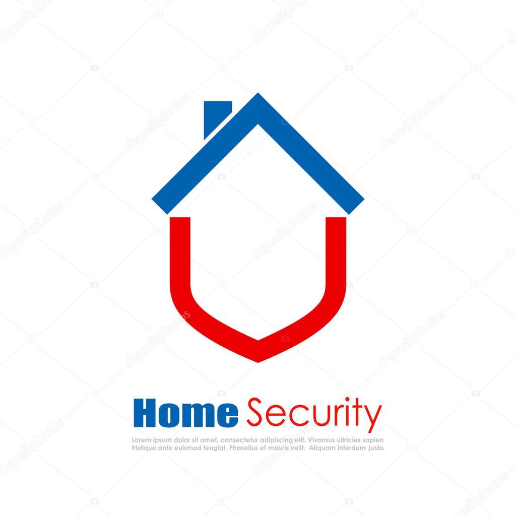 Home security vector web logo illustration isolated on white background