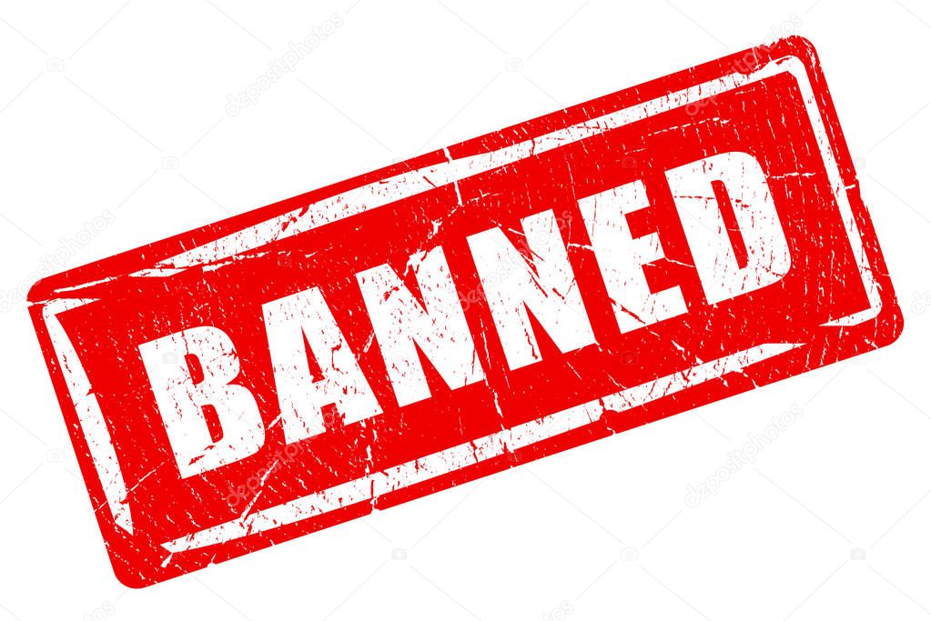 Banned ink imprint illustration isolated on white background