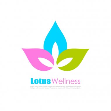 Lotus çiçeği renkli logo