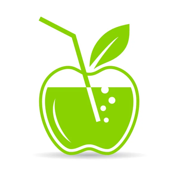 Přírodní čerstvý jablečný džus ikona — Stockový vektor