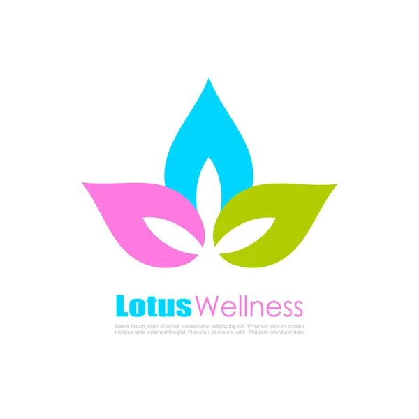 Lotus flower colorful logo — Stock Vector