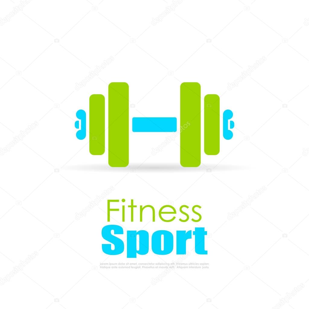 Sport fitness vector logo illustration isolated on white background