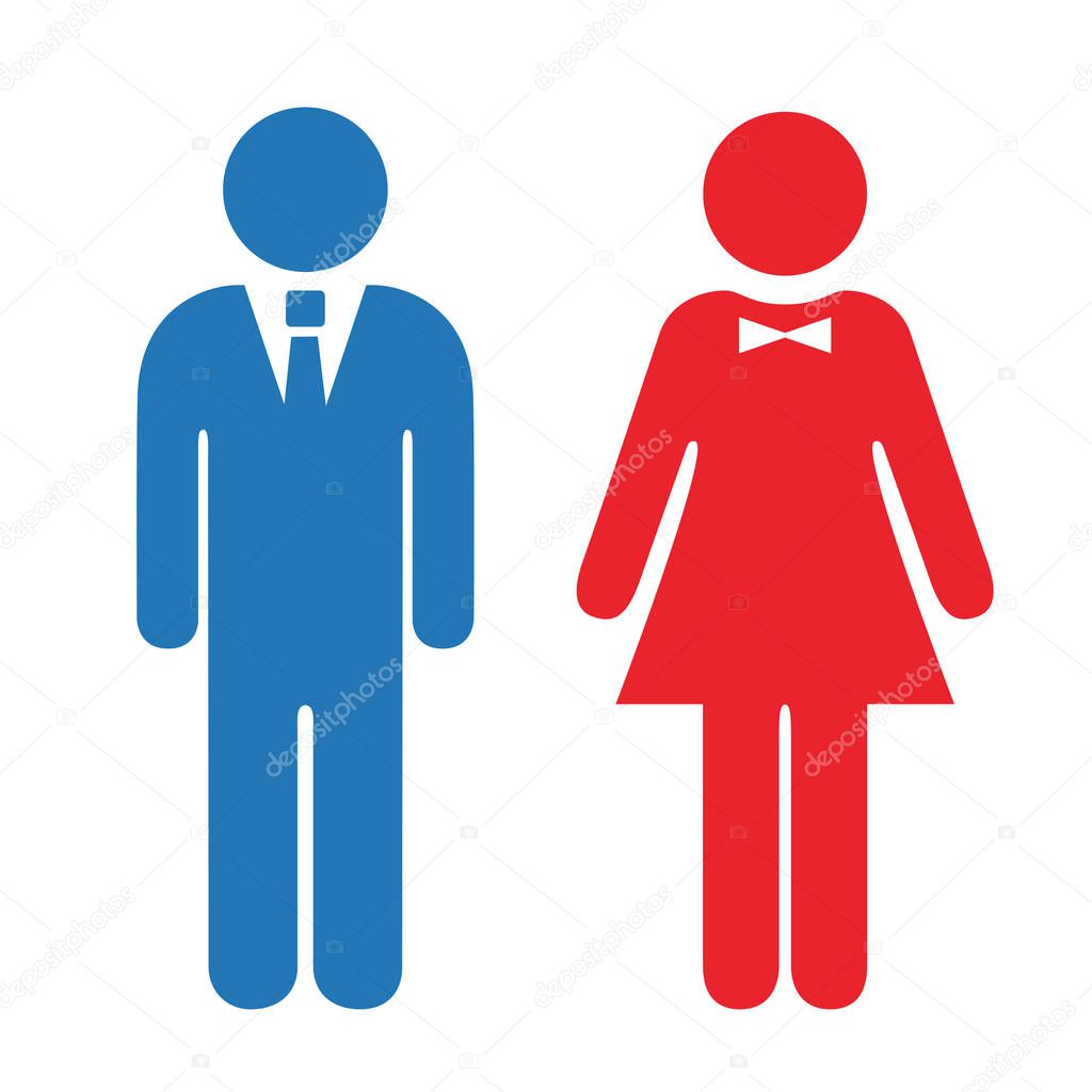 Man and woman icon isolated on white background