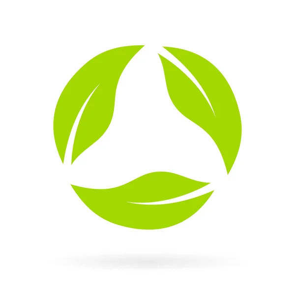 葉のグリーン リサイクル アイコン — ストックベクタ