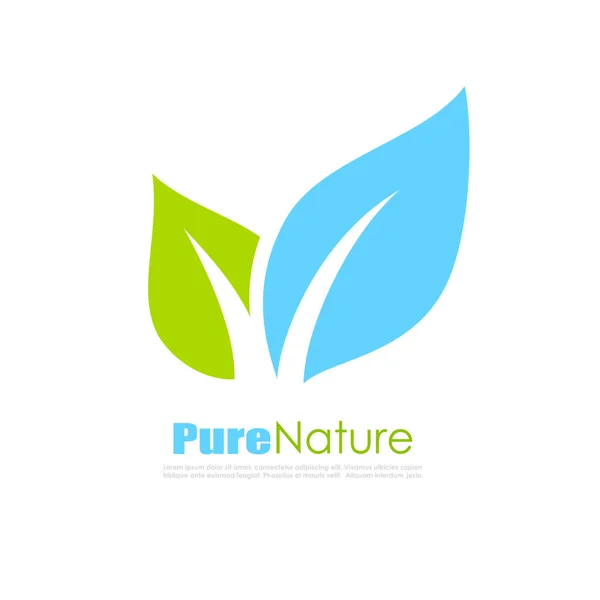 Logo foglia natura pura — Vettoriale Stock
