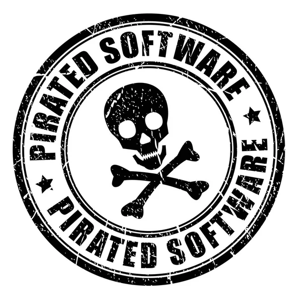 Pirátský software razítko — Stockový vektor