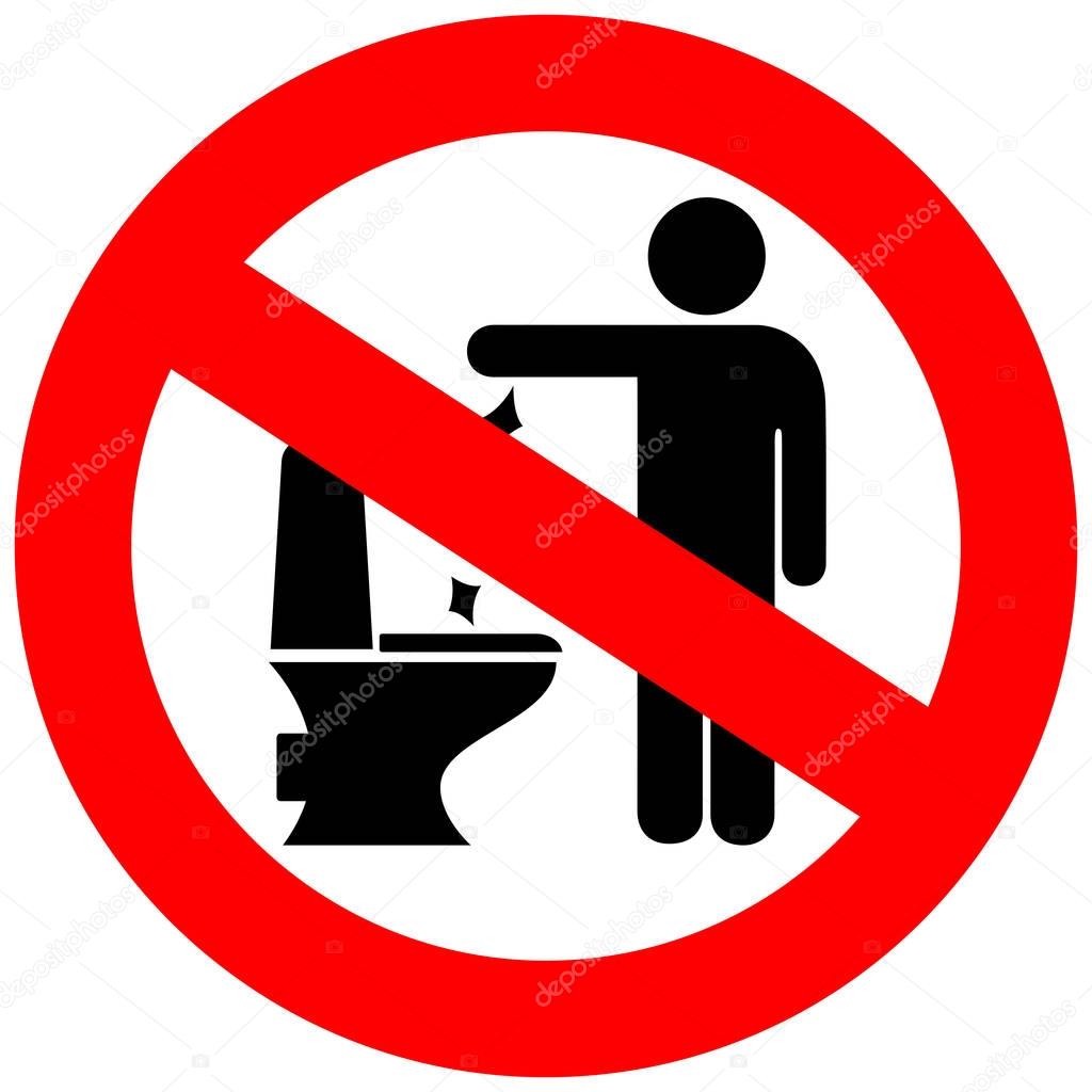 No toilet littering sign vector illustration isolated on white background