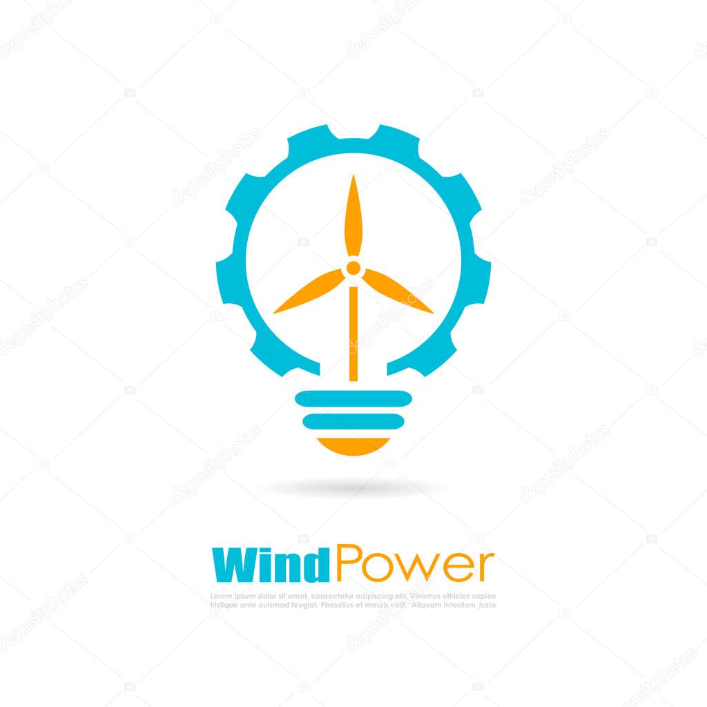 Wind power vector pictogram illustration isolated on white background